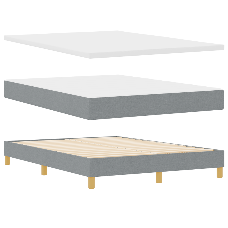 Boxspringbett mit Matratze Hellgrau 160x200 cm Stoff