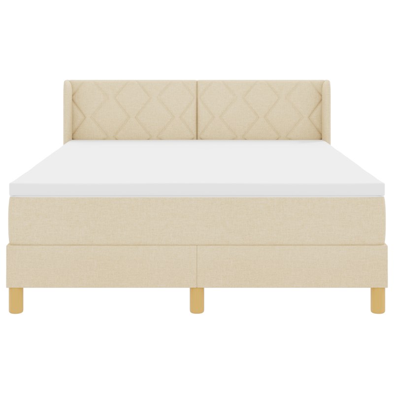 Boxspringbett mit Matratze Creme 160x200 cm Stoff