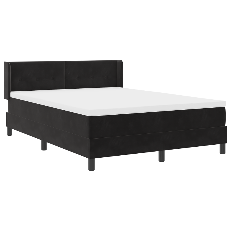 Boxspringbett mit Matratze Schwarz 160x200 cm Samt