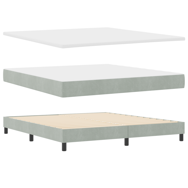 Boxspringbett mit Matratze Lichtgrau 180x200 cm Samt