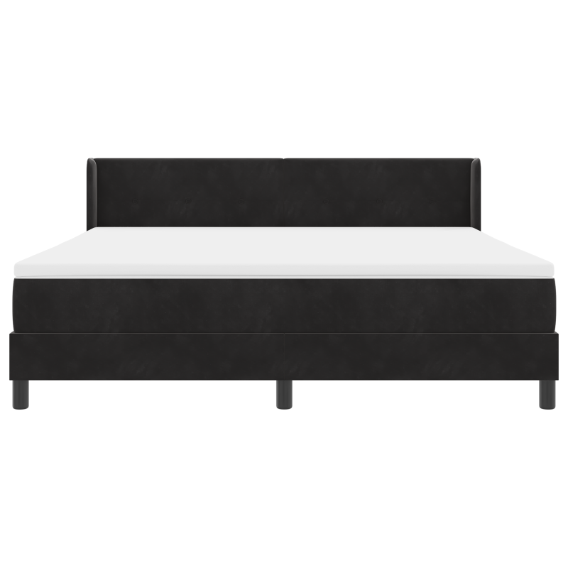 Box Spring Bett mit Matratze Schwarz 180x200 cm Samt
