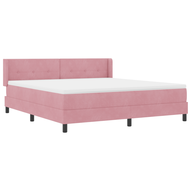 Boxspringbett mit Matratze Rosa 180x200 cm Velours