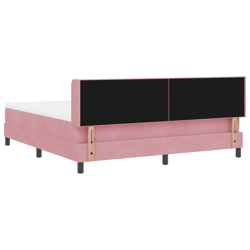 Boxspringbett mit Matratze Rosa 180x200 cm Velours