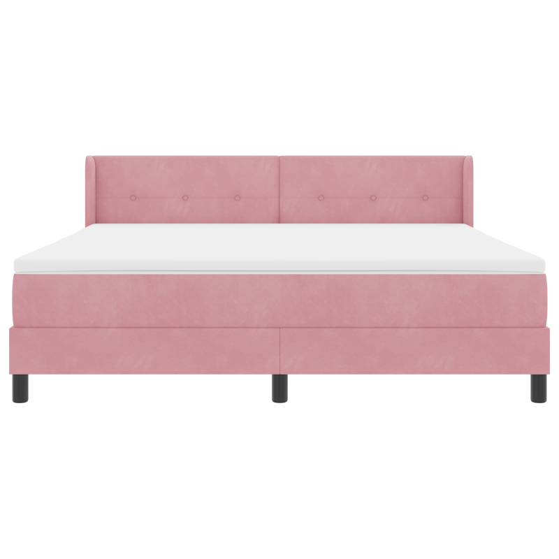 Boxspringbett mit Matratze Rosa 180x200 cm Velours