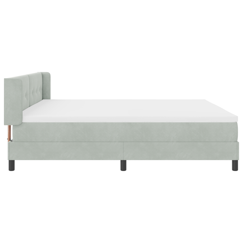 Boxspringbett mit Matratze Hellgrau 200x200 cm Samt