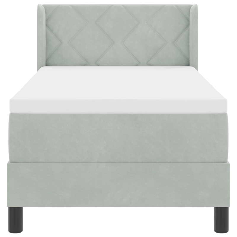 Boxspringbett mit Matratze Hellgrau 80x200 cm Velvet