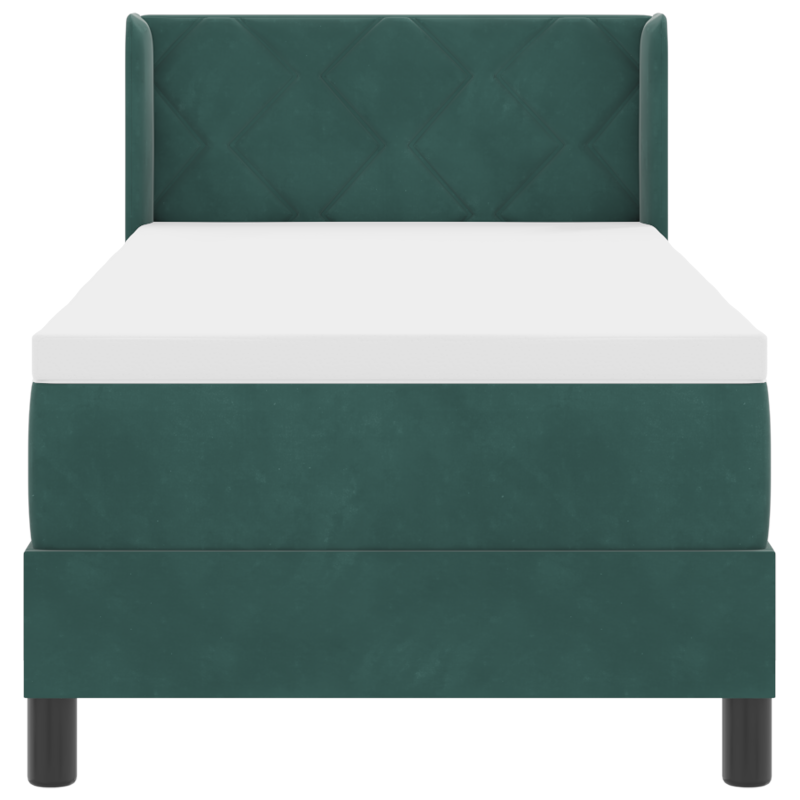 Boxspringbett mit Matratze Dunkelgrün 80x200 cm Velvet