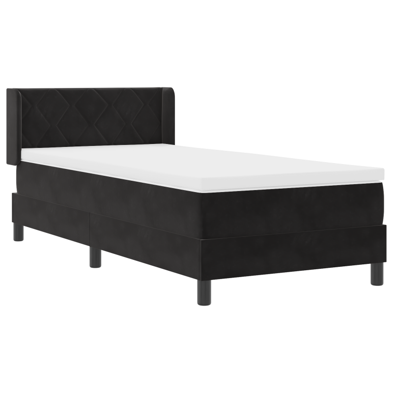 Boxspringbett mit Matratze Schwarz 100x200 cm Samt