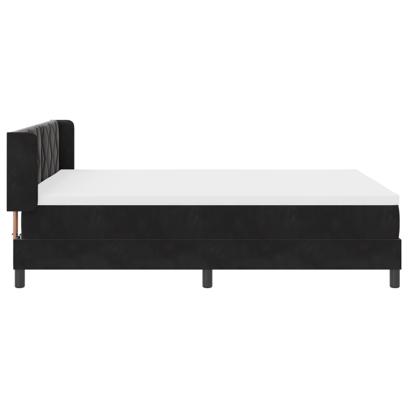 Boxspringbett mit Matratze Schwarz 140x190 cm Samt