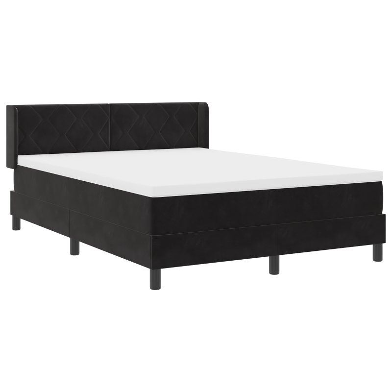 Boxspringbett mit Matratze Schwarz 140x200 cm Samt