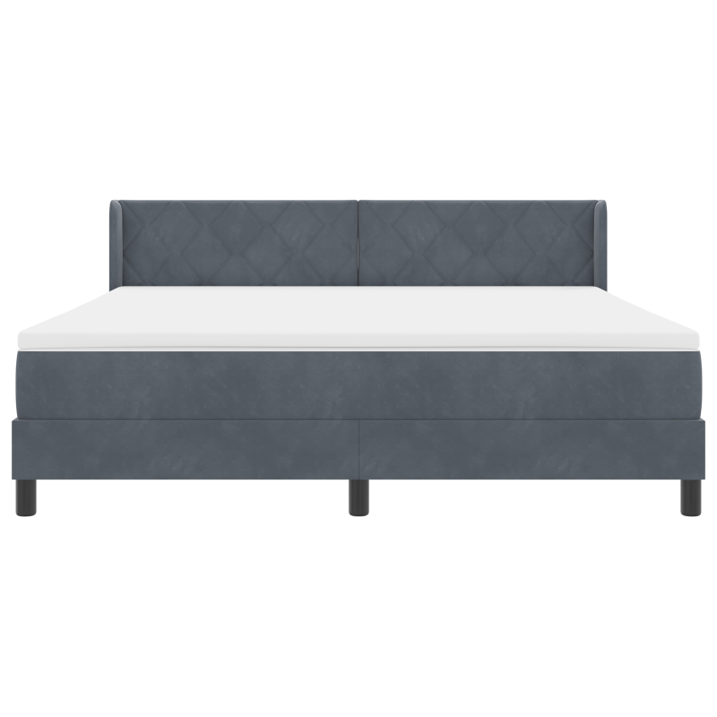 Boxspringbett mit Matratze Dunkelgrau 180x200 cm Samt