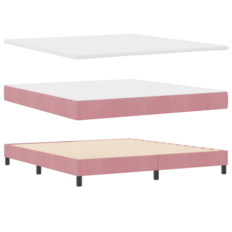 Boxspringbett mit Matratze Rosa 180x200 cm Samt
