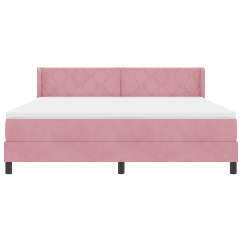 Boxspringbett mit Matratze Rosa 180x200 cm Samt
