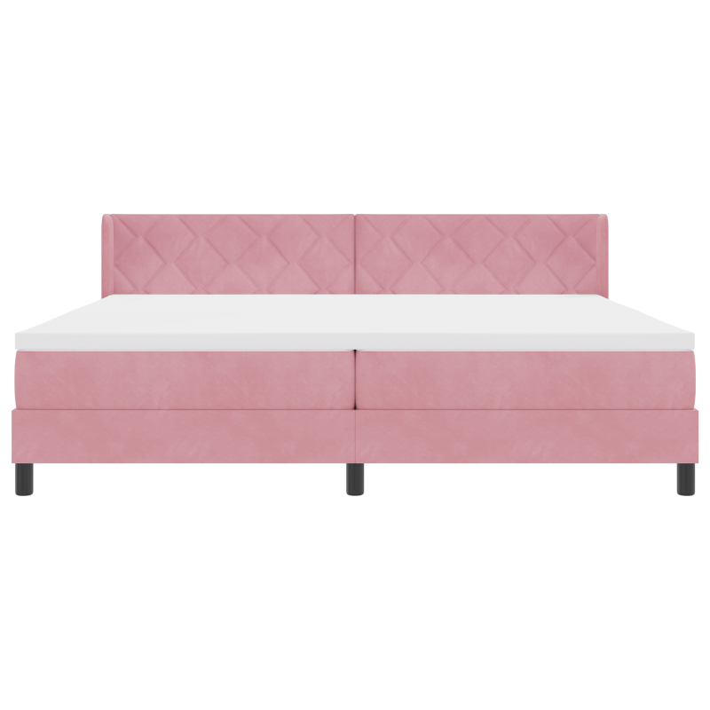 Boxspringbett mit Matratze Rosa 200x200 cm Samt