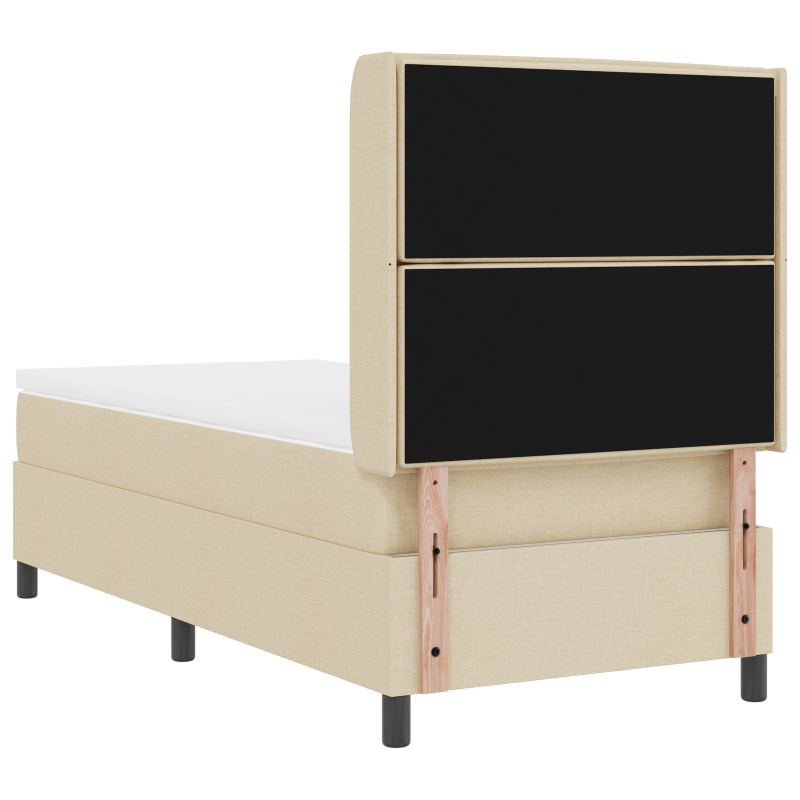 Boxspringbett mit Matratze in Creme 80x200 cm aus Stoff