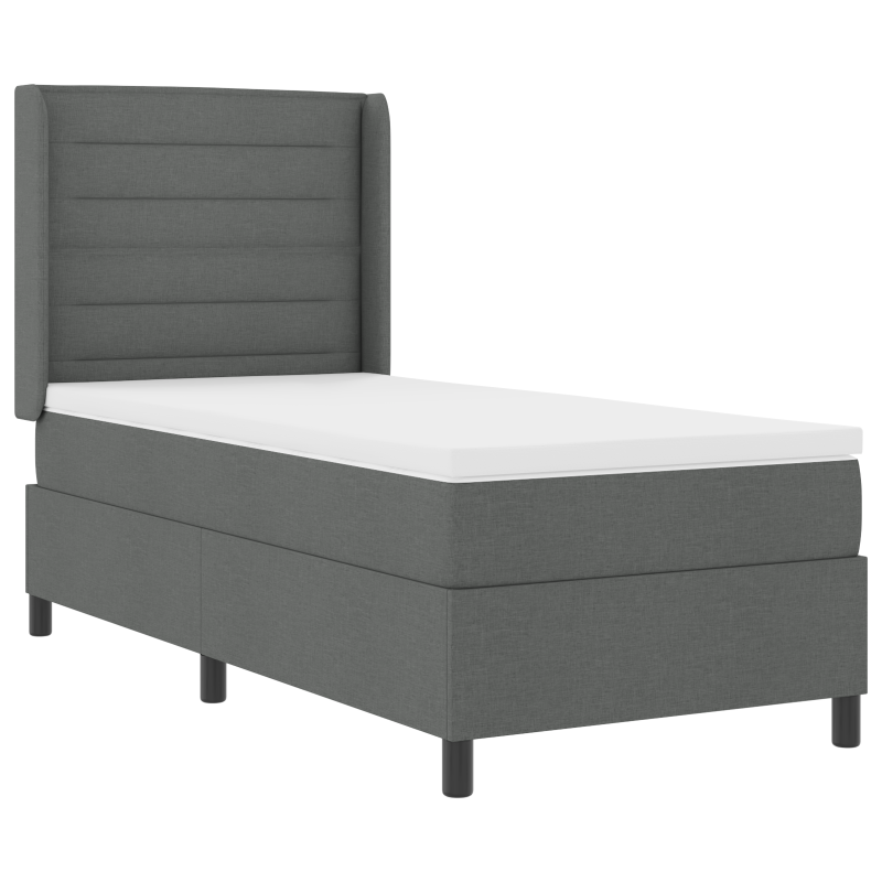 Boxspringbett mit Matratze Dunkelgrau 100x200 cm Stoff
