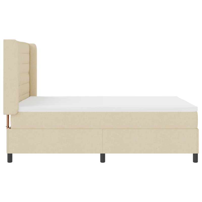 Boxspringbett mit Matratze Creme 140x190 cm Stoff