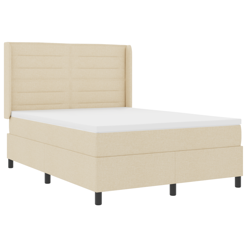 Boxspringbett mit Matratze in Creme, 160x200 cm Stoff