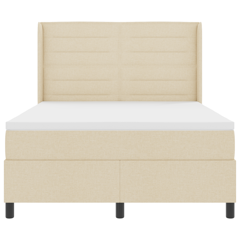 Boxspringbett mit Matratze in Creme, 160x200 cm Stoff