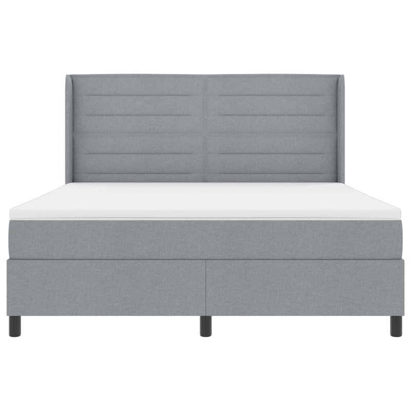Boxspringbett mit Matratze Hellgrau 180x200 cm Stoff