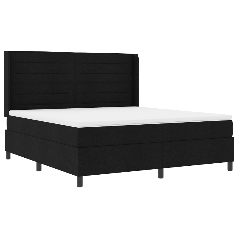 Boxspringbett mit Matratze Schwarz 180x200 cm Stoff