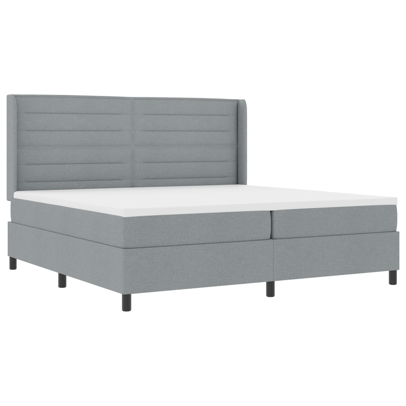 Boxspringbett mit Matratze Hellgrau 200x200 cm Stoff