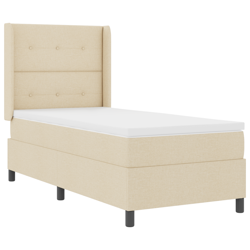 Boxspringbett mit Matratze Creme 80x200 cm Stoff
