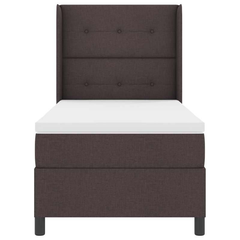 Boxspringbett mit Matratze Dunkelbraun 90x200 cm Stoff