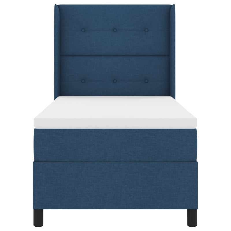 Boxspringbett mit Matratze Blau 90x200 cm Stoff