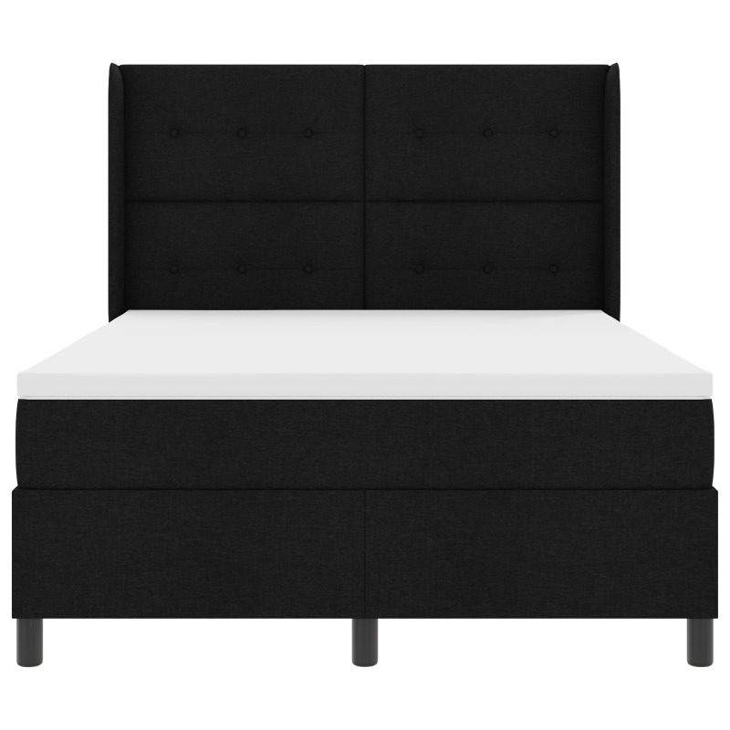 Boxspringbett mit Matratze Schwarz 140x190 cm Stoff