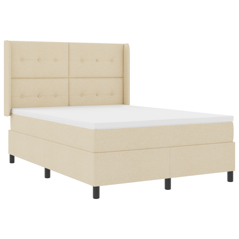 Boxspringbett mit Matratze Creme 140x200 cm Stoff
