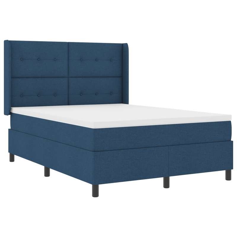 Boxspringbett mit Matratze Blau 160x200 cm Stoff