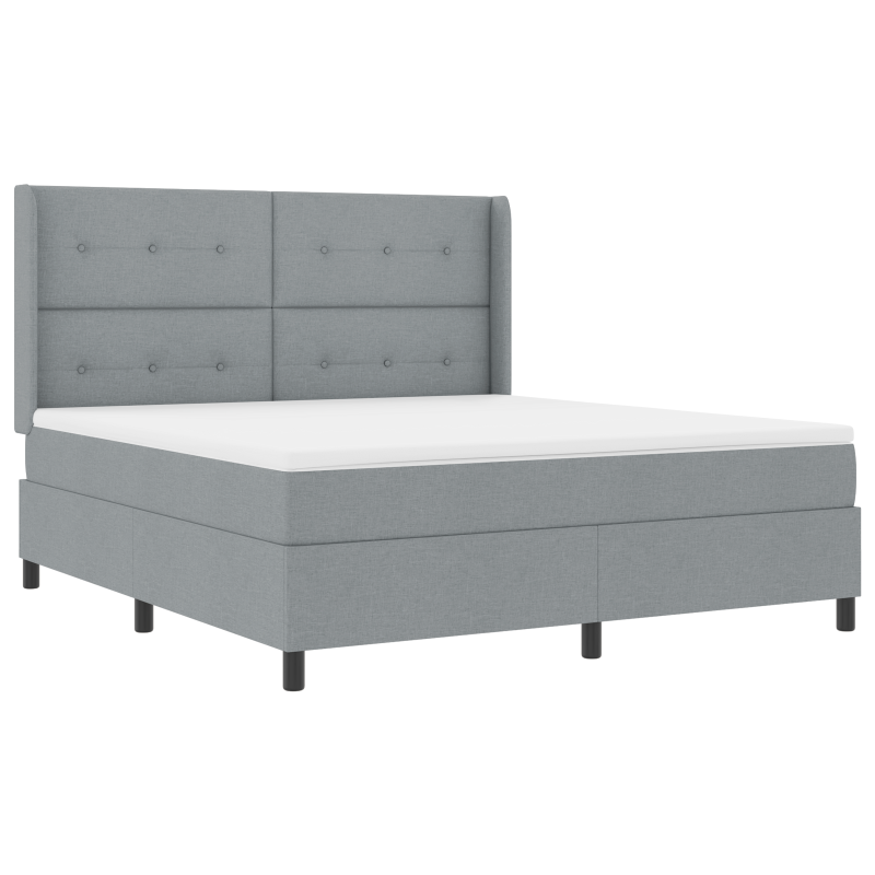 Boxspringbett mit Matratze Hellgrau 180x200 cm Stoff