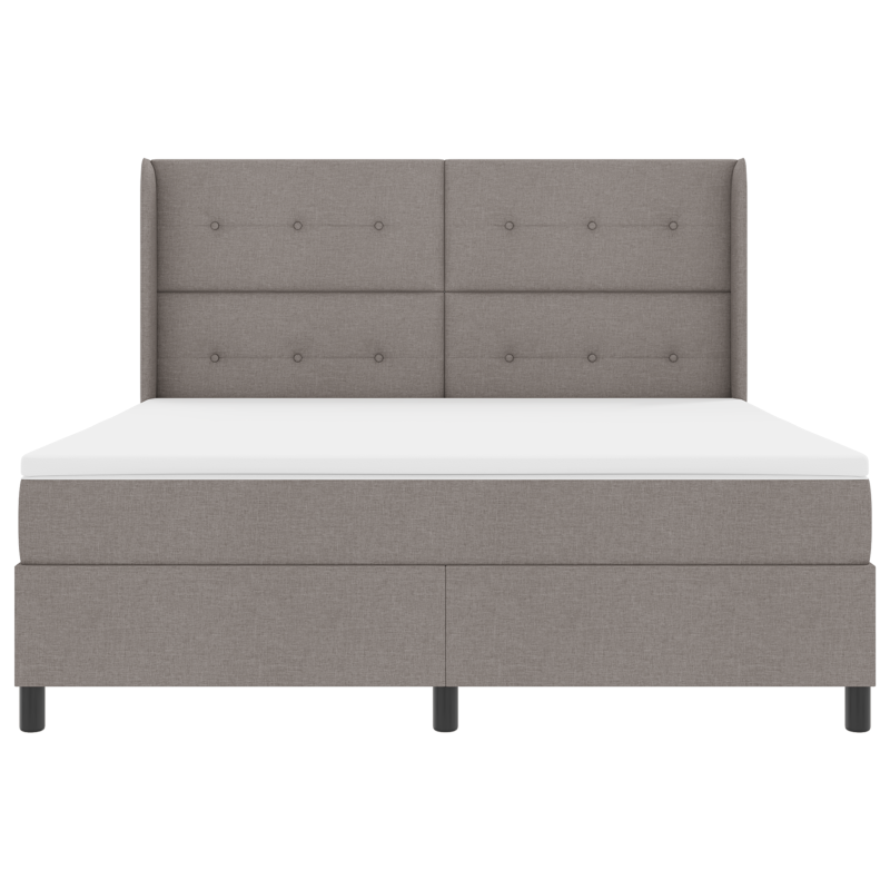 Boxspringbett mit Matratze in Taupe 180x200 cm aus Stoff