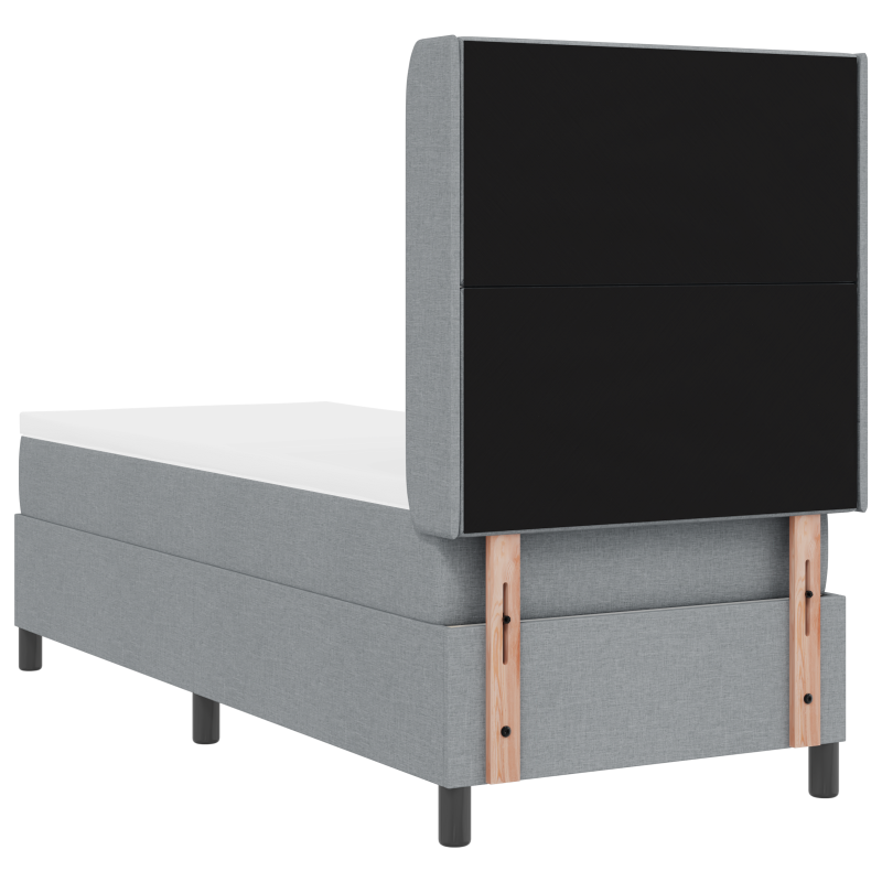 Boxspringbett mit Matratze Hellgrau 80x200 cm Stoff