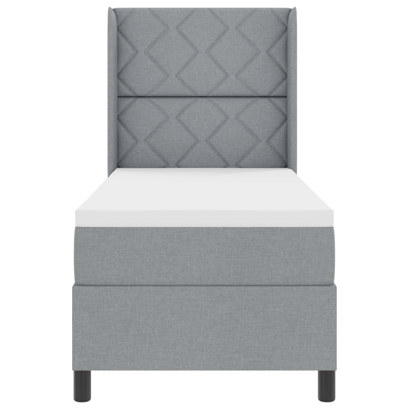 Boxspringbett mit Matratze Hellgrau 80x200 cm Stoff