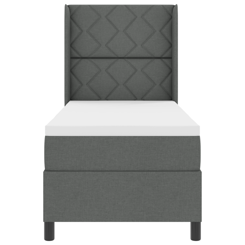 Boxspringbett mit Matratze Dunkelgrau 80x200 cm Stoff