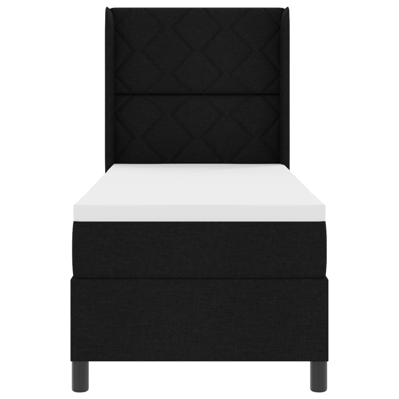 Boxspringbett mit Matratze Schwarz 80x200 cm Stoff