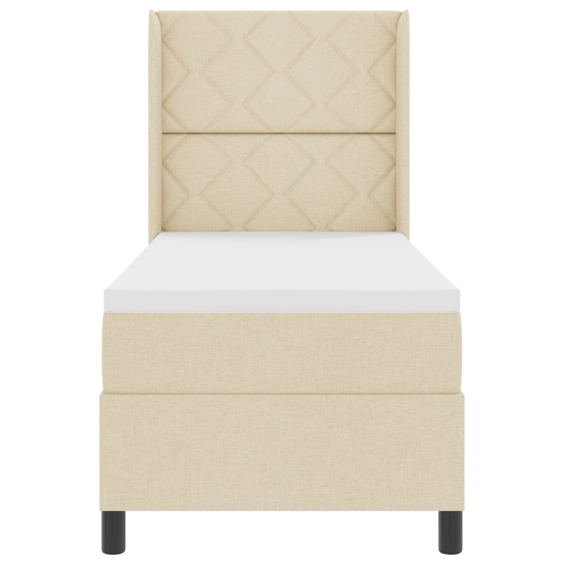 Boxspringbett mit Matratze Creme 80x200 cm Stoff