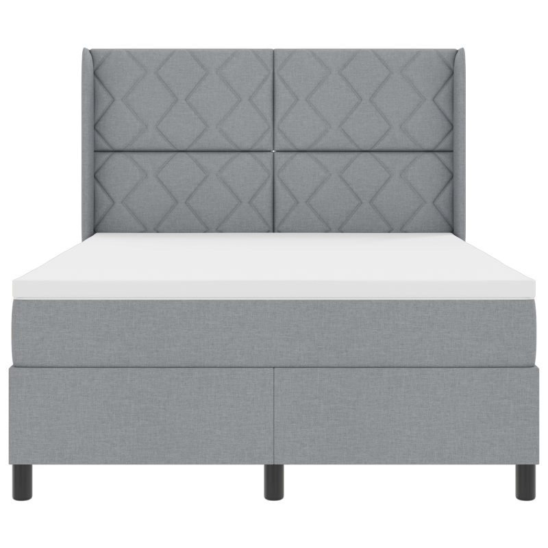 Boxspringbett mit Matratze Hellgrau 160x200 cm Stoff