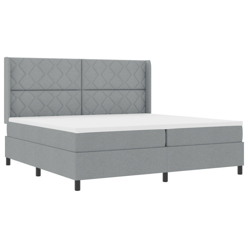 Boxspringbett mit Matratze Hellgrau 200x200 cm Stoff