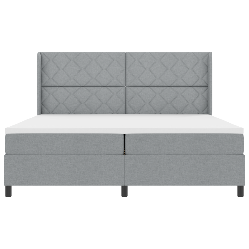 Boxspringbett mit Matratze Hellgrau 200x200 cm Stoff