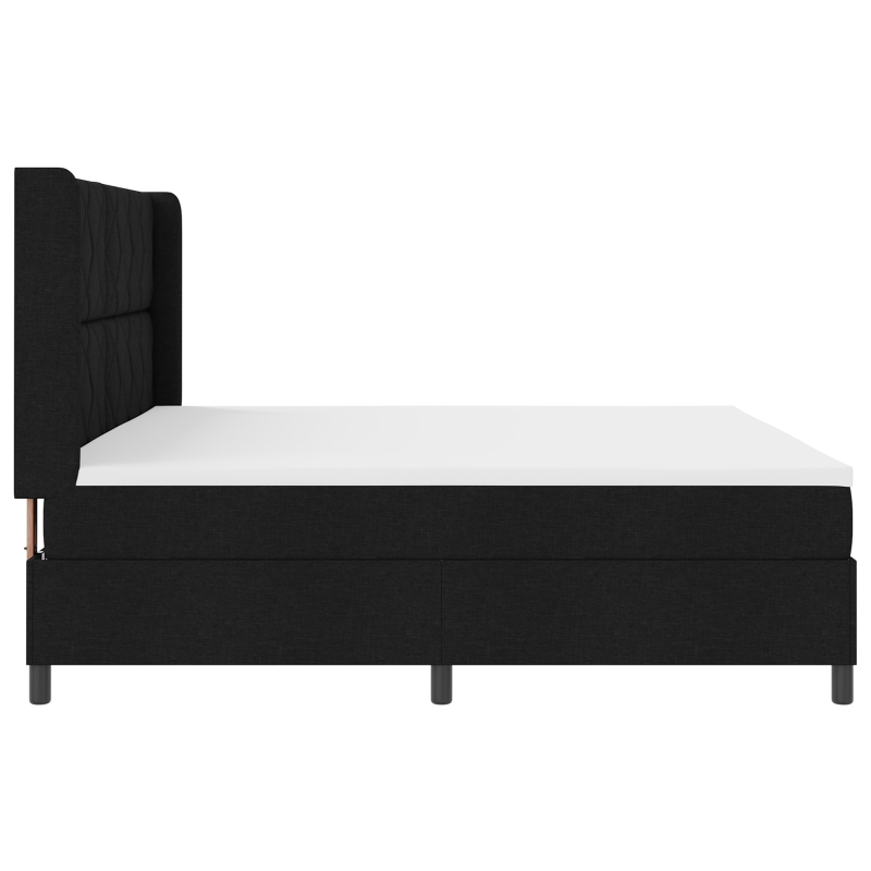 Boxspringbett mit Matratze, Schwarz, 200x200 cm, Stoff