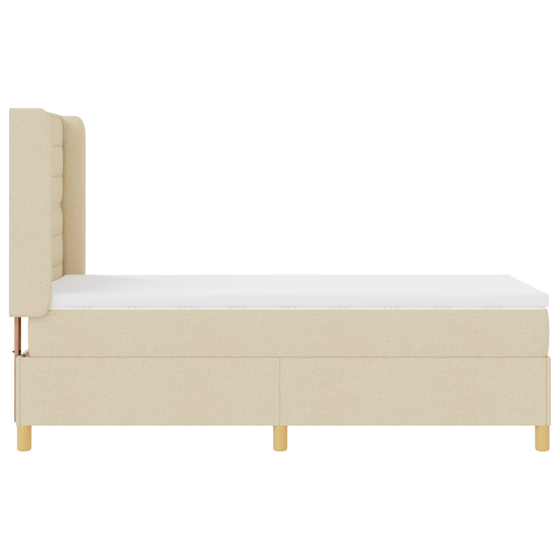 Boxspringbett mit Matratze Creme 90x200 cm Stoff
