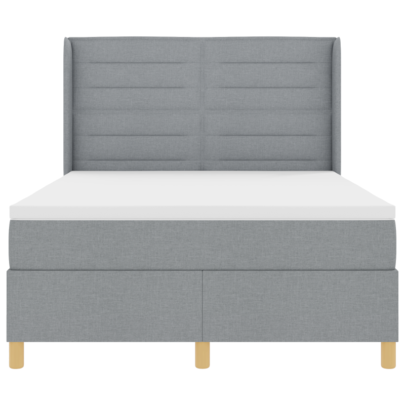 Boxspringbett mit Matratze Hellgrau 140x190 cm Stoff
