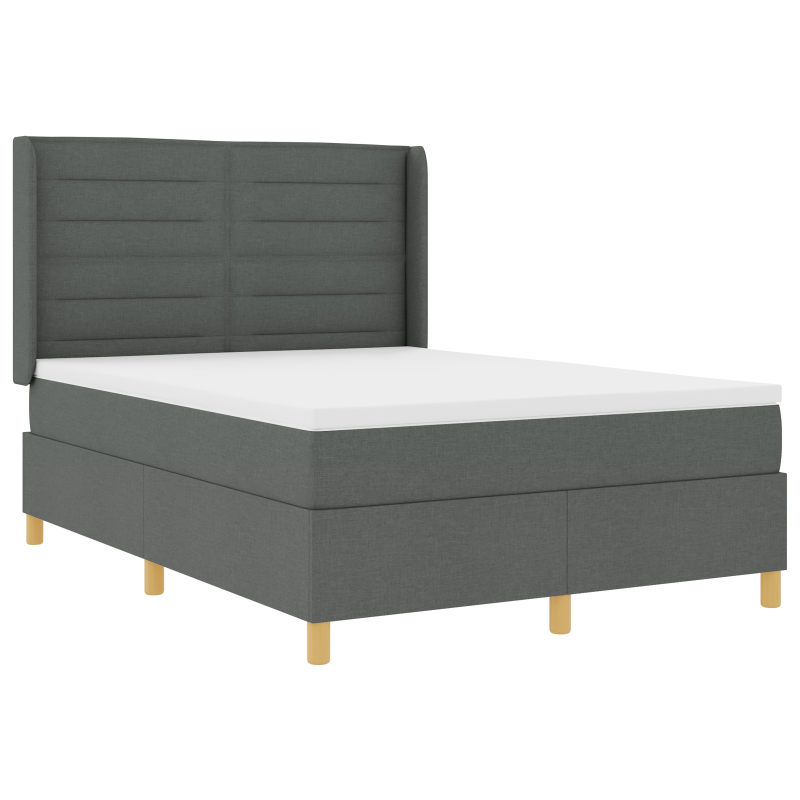 Boxspringbett mit Matratze Dunkelgrau 140x190 cm Stoff