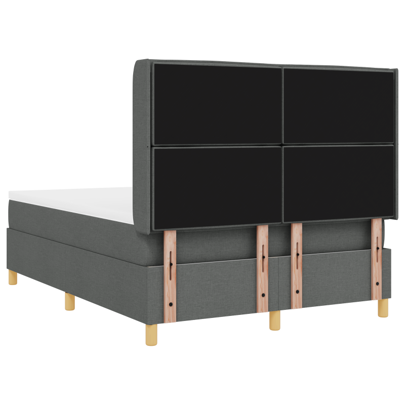 Boxspringbett mit Matratze Dunkelgrau 140x190 cm Stoff