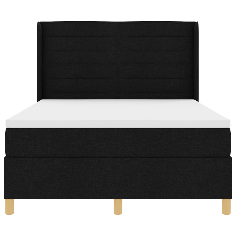 Boxspringbett mit Matratze Schwarz 140x190 cm Stoff