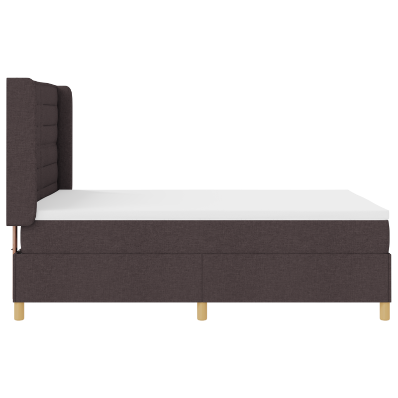 Boxspringbett mit Matratze - Dunkelbraun, 140x200 cm, Stoff