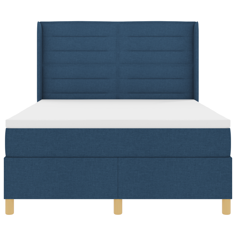 Boxspringbett mit Matratze Blau 140x200 cm Stoff